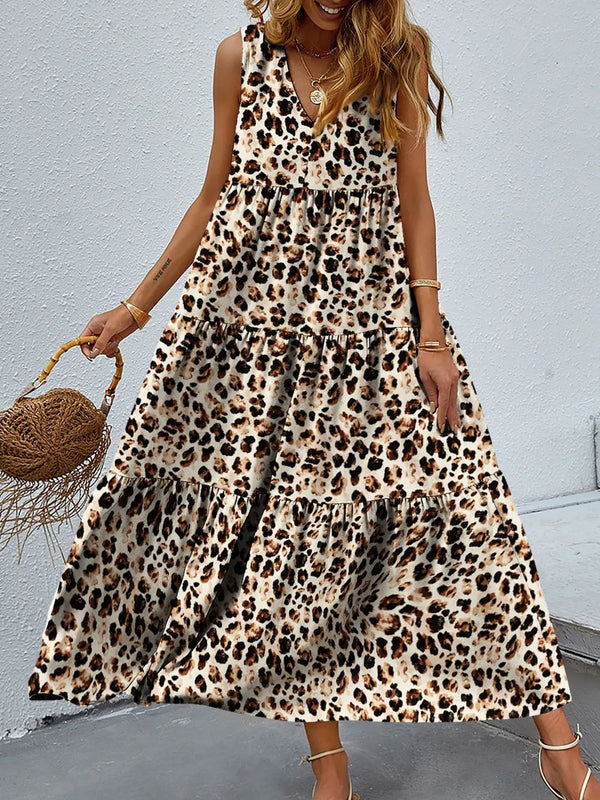 printed-v-neck-tiered-maxi-tank-dress OhSoStyled at Sophia's Style-1